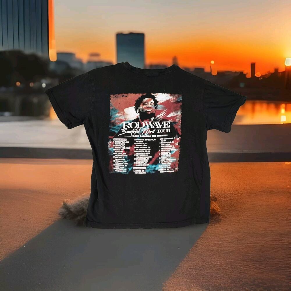 ROD WAVE Shirt Adult Medium Beautiful Mind Tour T Shirt Rap Tee HipHop Band Tee